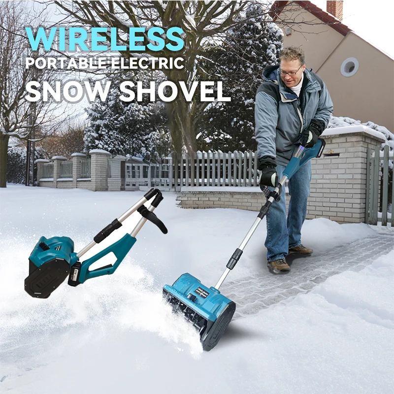 Industrial-grade rechargeable cordless electric snow shovel 650 watts brushless battery powered snow plow winter