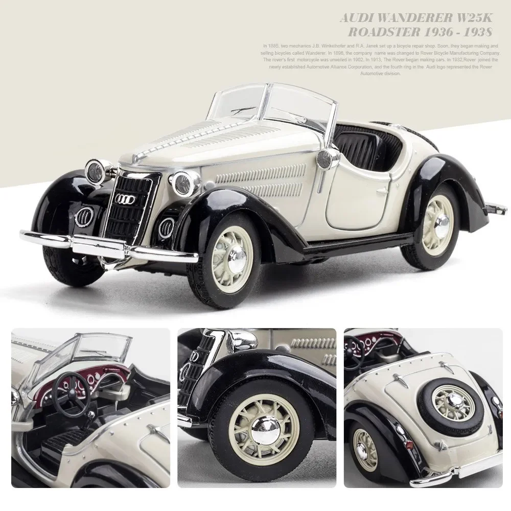 1:32 Model pojazdu Super Classic Pull Back Toy Car Kolekcja edukacyjna Otwieranie drzwi Model samochodu Prezent Prezent Samochód dla Audi