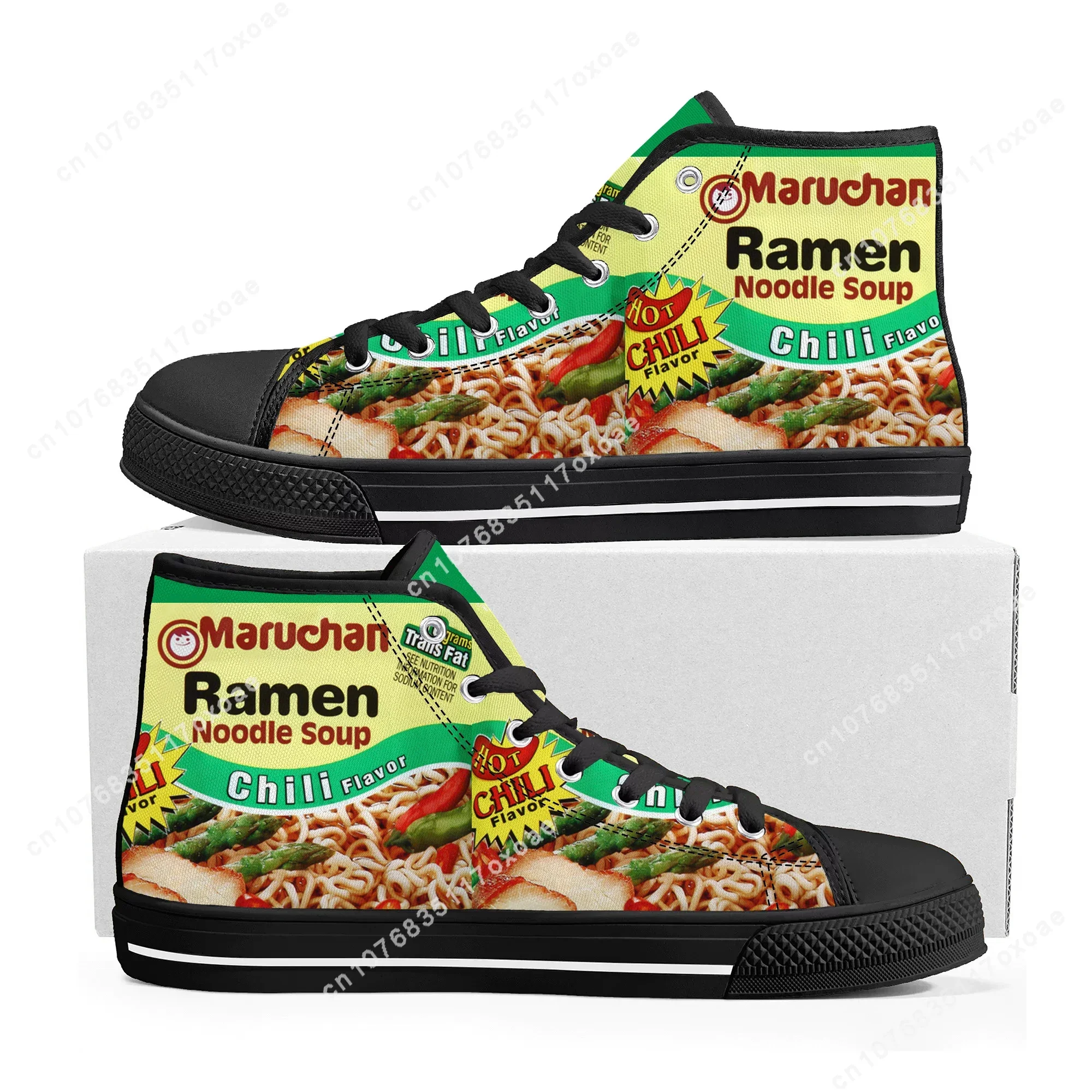 

Maruchan Ramen Noodles High Top Sneakers Mens Womens High Quality Canvas Sneaker couple Casual Shoe Customize Shoes