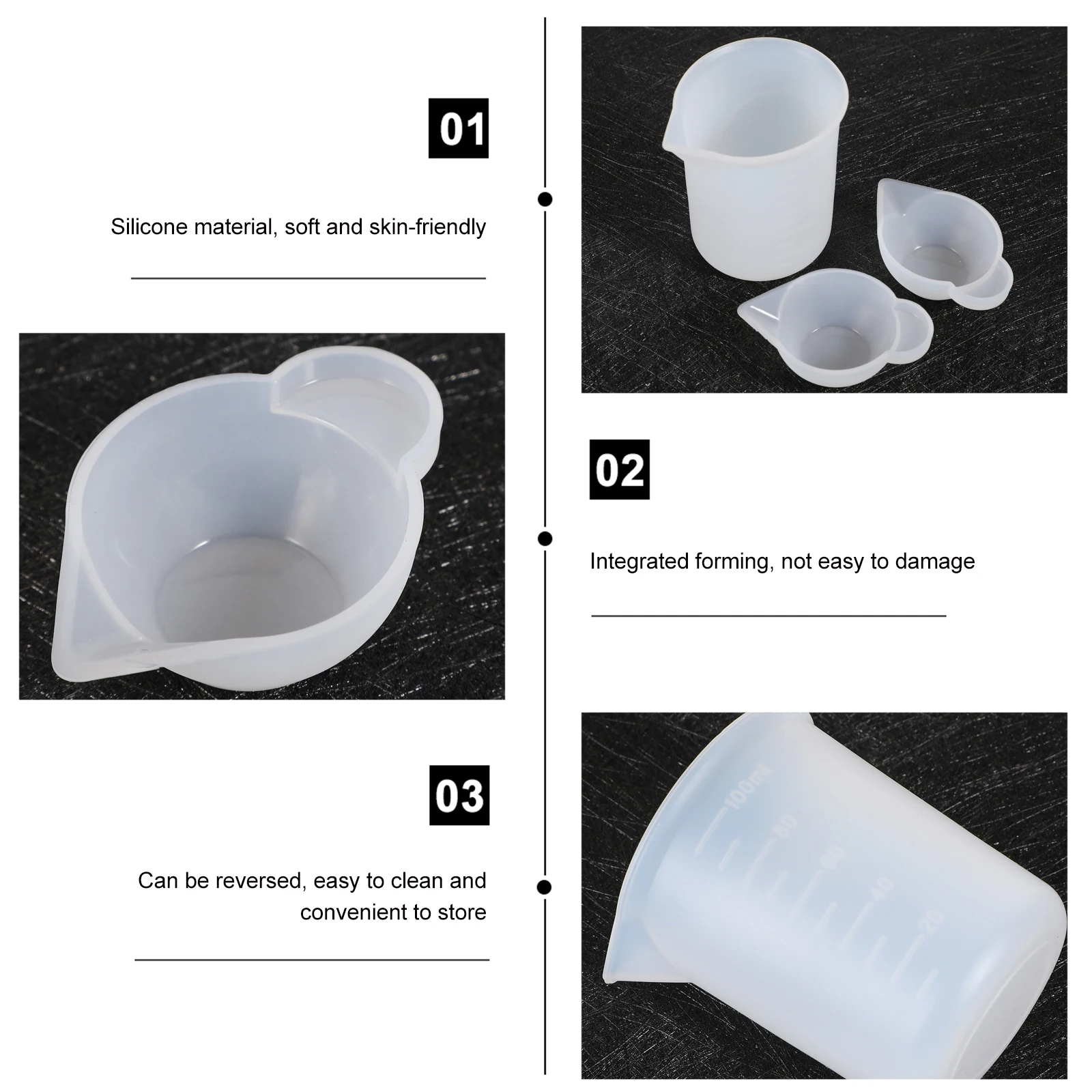 

8pcs Crystal Resin Kit Silicone Cups Pigment Mixing Measuring Stirring Dispensing Tool For Diy Jewelry Making Craft Art