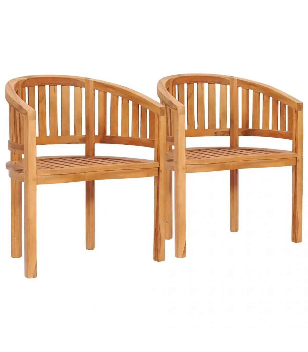 Garden chairs banana chairs 2 PCs solid wood teak