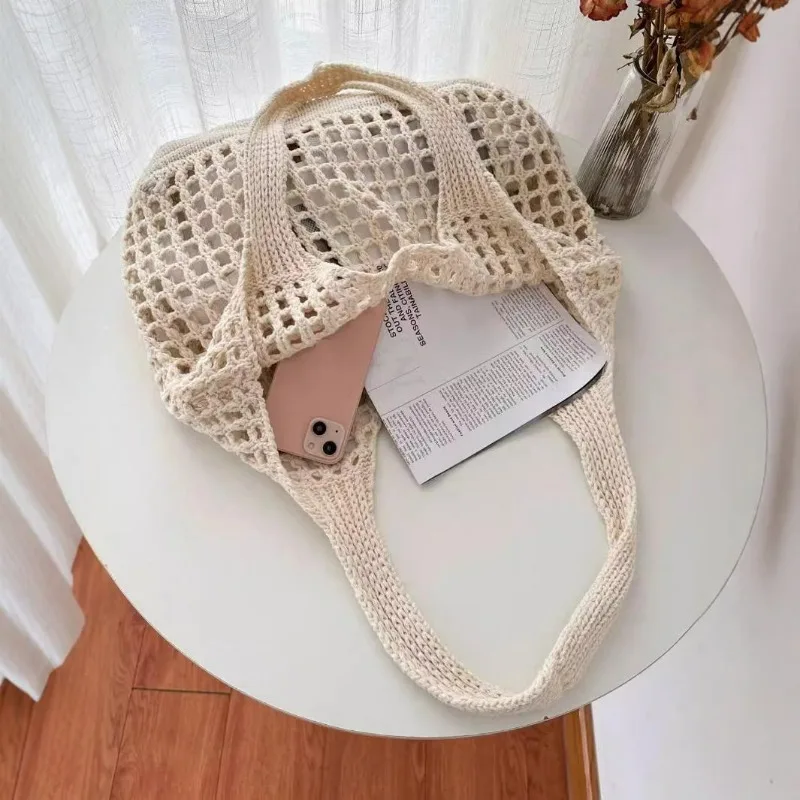 1 Stück Handtasche im neuen Stil, Unisex Minimalistische Große Strick-Tragetasche für Strandurlaub, Damentasche – Detail 4
