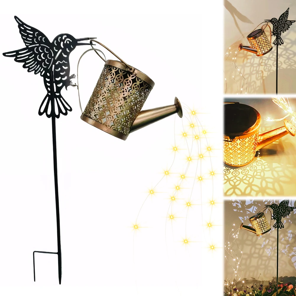 

Солнечная лейка, сказочный садовый светильник, лейка для колибри, садовый светильник для сада, двора, балкона