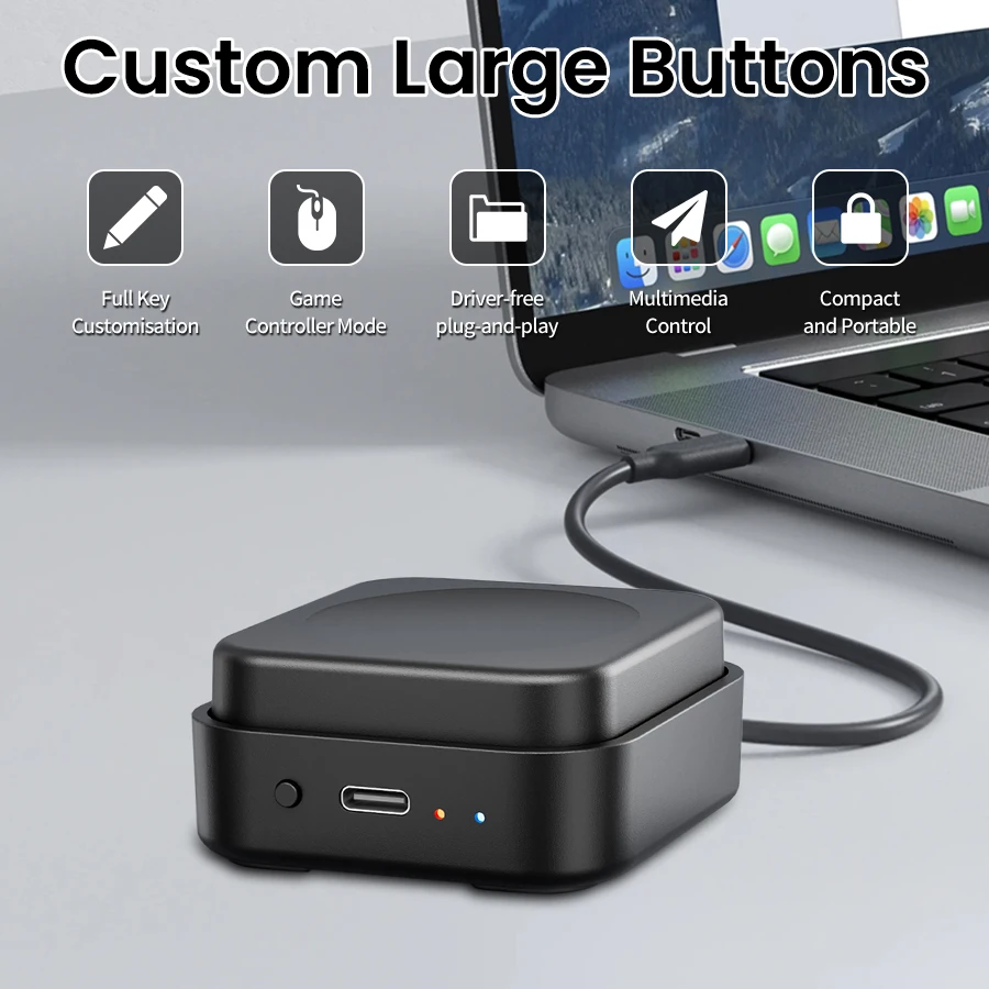Single Key Programmable Macro Pad Tri-mode Connection Wired/Bluetooth/2.4G Wireless Custom Shortcut Mini Keyboard for PC Gamer