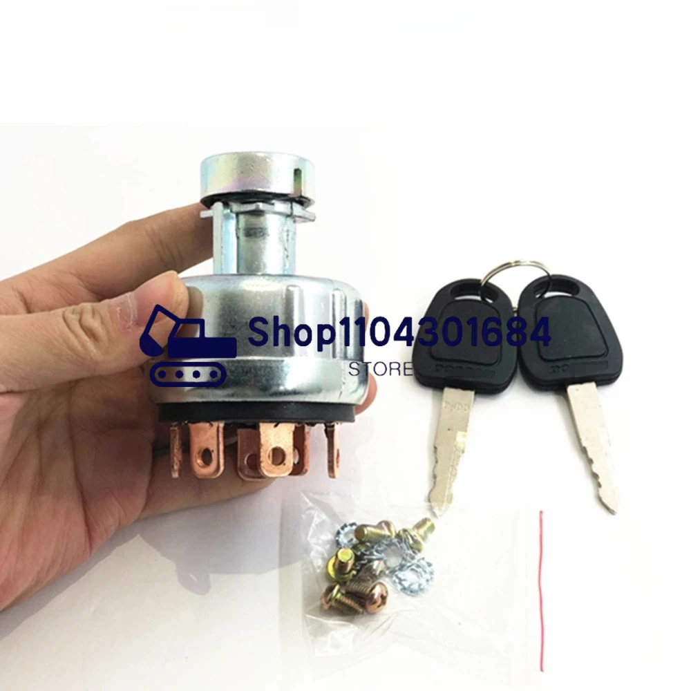 For Doosan Daewoo 55/60/150/220/225-7-9 Excavator Ignition Switch Start Electric Door Lock High Quality Excavator Accessories