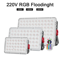 AC 220V RGB Floodlight 50W/100W/200W LED Flood Light Outdoor Waterproof Led Spotlight Projector For Garden Lighting Decoration