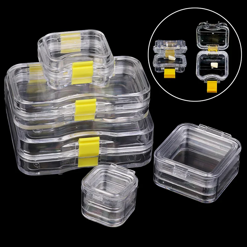 【LM】1 Pcs Denture Storage Box With Transparent Flexible Film Dentist Material Dental Plastic Membrane Box Small Dental Crown Box