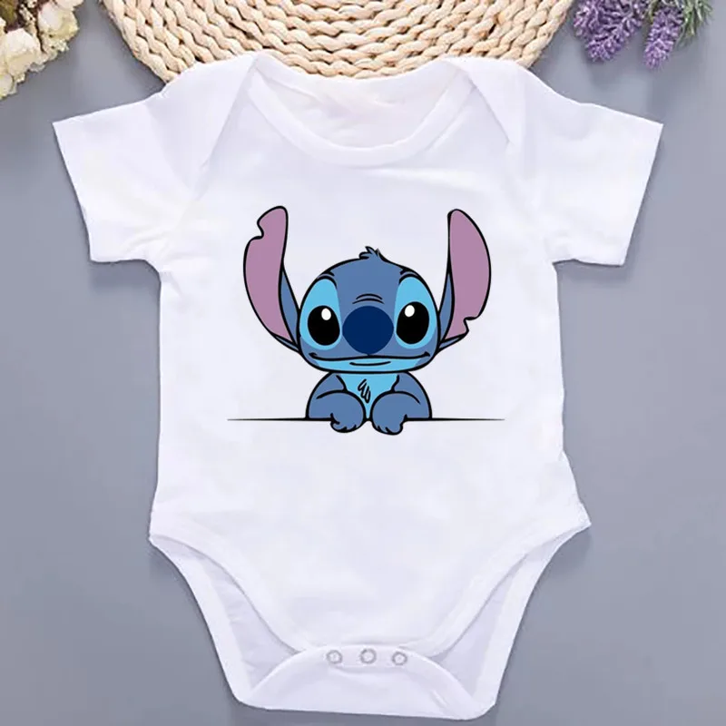 

Summer New Baby Clothing Newborn Infant Jumpsuits Stitch Angel Baby Clothes 100% Cotton Kawaii Toddler Romper