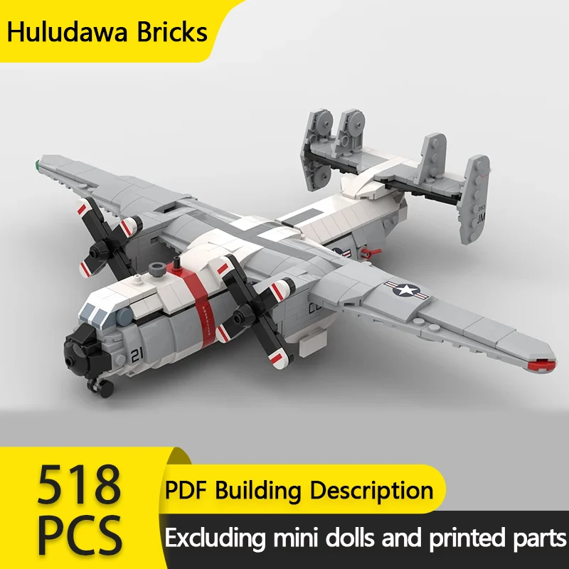 

Military Aircraft Model MOC Building Bricks C-2 Cargo Hold Aircraft Modular Technology Gifts Holiday Assemble Children Toys Suit