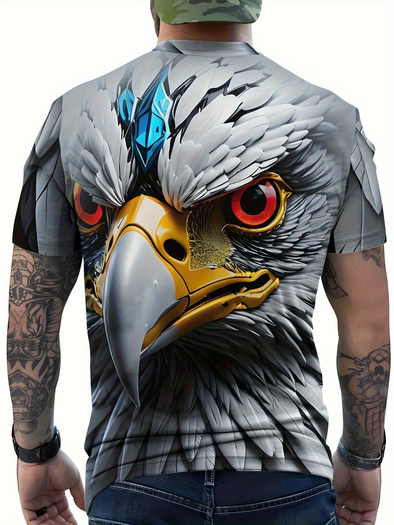 تي شيرت رجالي بنمط ثلاثي الأبعاد، نسخة عادية، ملابس غير رسمية، ملابس يومية وحفلات، أزياء حضرية، تصميم أنيق #4