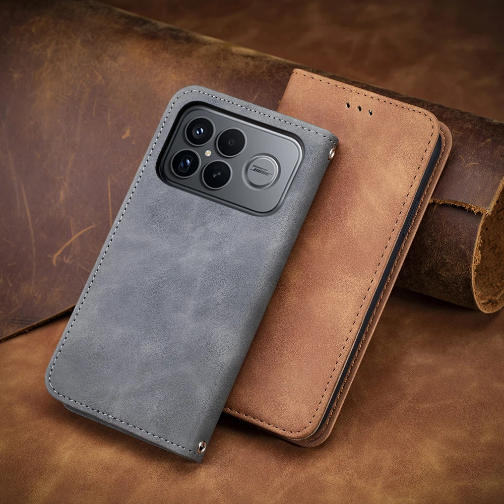 For PocoX7 X8 Pro Max F8 Ultra M7 M8 F7 5G Case Magnet Leather Smooth Wallet Book Funda Xiaomi Poco X7 Pro Case Mi C85 Flip Capa