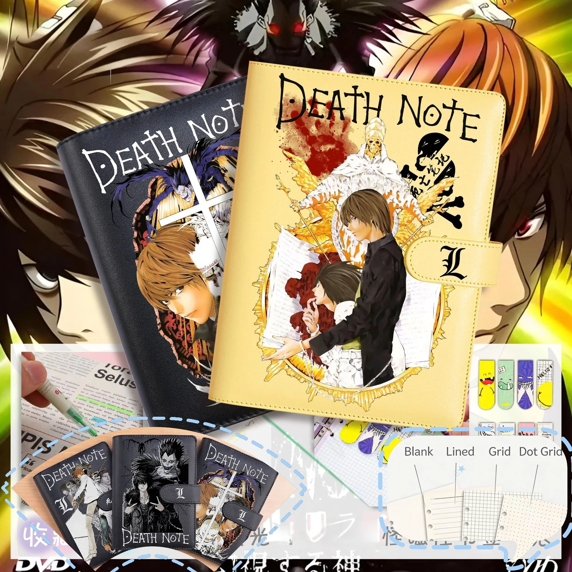 

Тетрадь для записей Death Note: школьные канцелярские принадлежности, блокнот Ягами Лайта, Лоу Лайт, Рюк, дневник для записей, подарок для фанатов аниме, офисные принадлежности