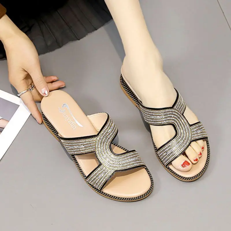 

Повседневные женские босоножки на танкетке на толстой подошве, дышащие летние слипоны с открытым носком, Zapatillas Playa Mujer Chancla Zapatos Mujer