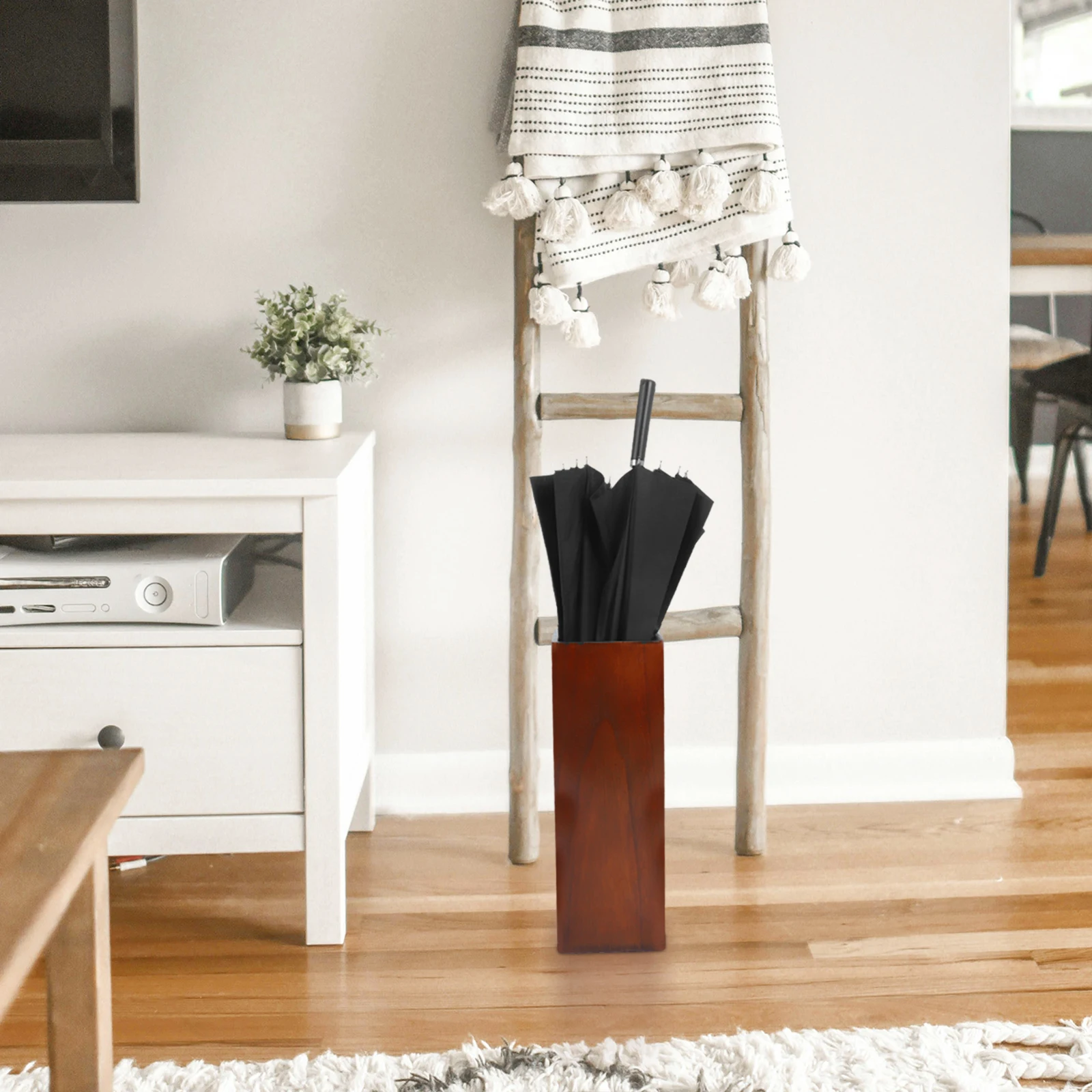 

Держатель ведра для хранения зонтов, большая емкость, массив дерева, элегантный дизайн, квадратный внутренний прихожая, гостиничный гаражный шкаф