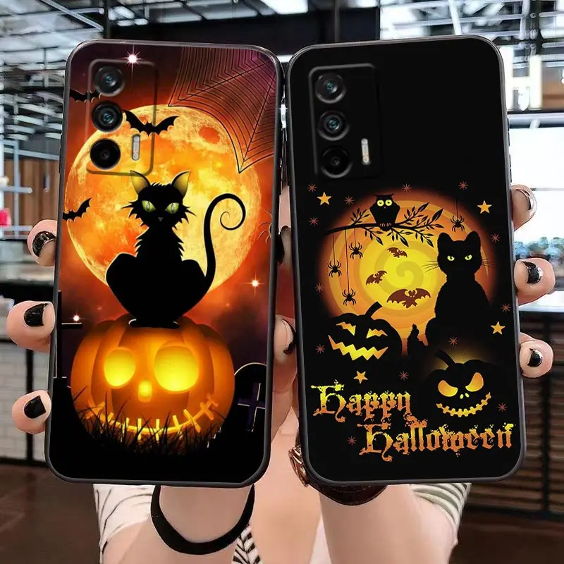 Happy Halloween Pumpkin Bat Witch Phone Funda Coque Case For Realme X50 XT X 11 10 9 9I 8 8I 7 6 5 Pro Plus 5G Case Capa Shell