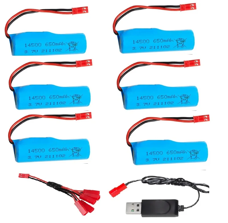 Wtyczka JST 3.7V 650mAh Li-ion Battery10C 14500/3.7V ładowarka do R/C Stunt wywrotki samochodu/R/C 4WD Twist-pustyni samochodów R/C wspinaczka