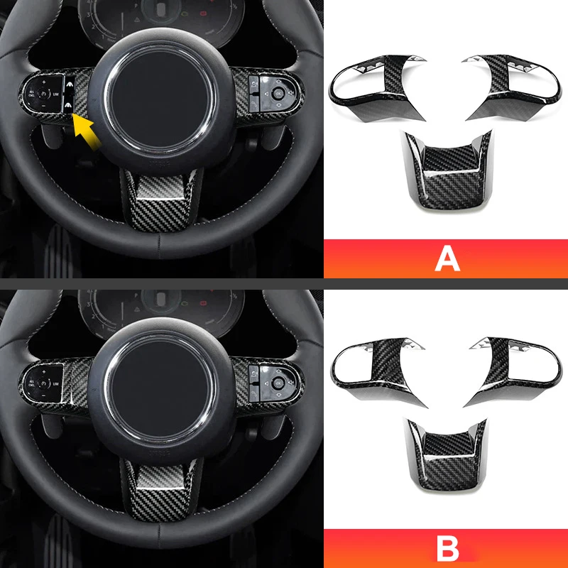 For BMW MINI Cooper S F54 F55 F56 F57 F60 2022 2023 Car Steering WWheel Carbon Fiber Decorative Cover Car Interior Stickers view 4