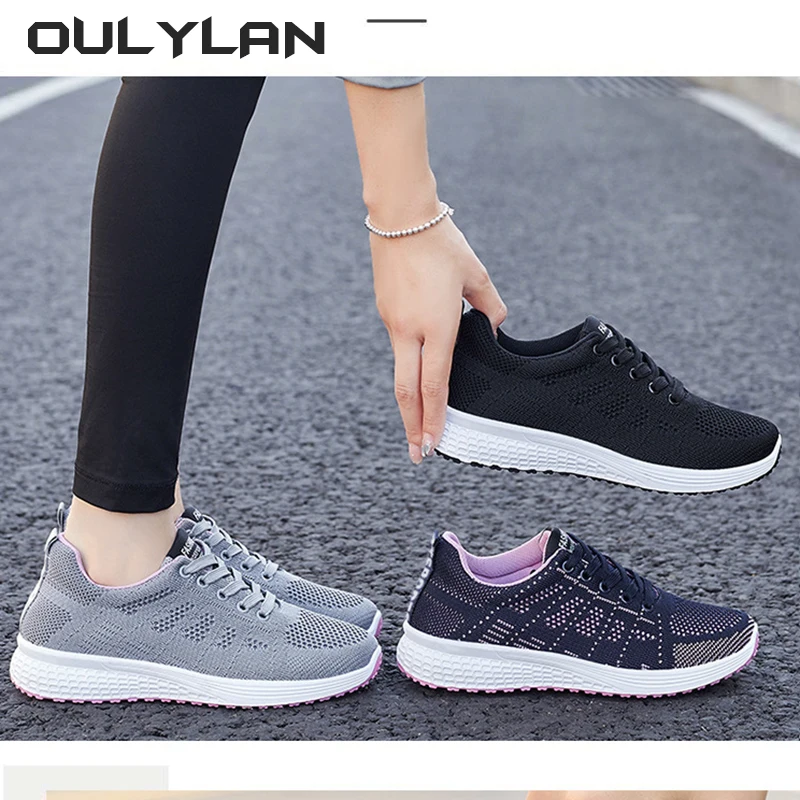 Fashion Mesh Flat Shoes Breathable Walking Sneakers Women Casual Shoes for Woman White Tenis Feminino Female Running Shoes