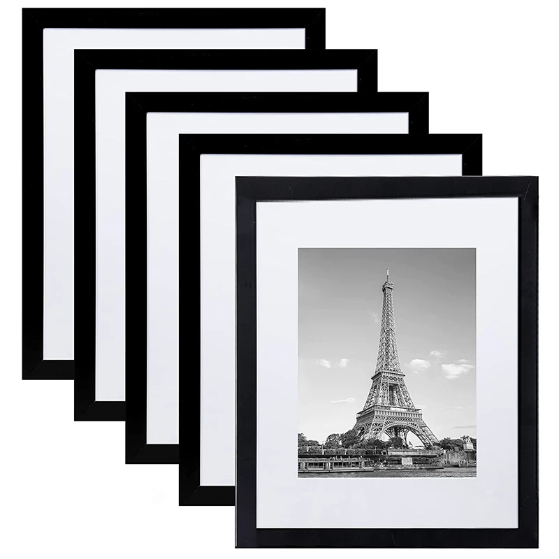 5pc Picture Frames Wall Photo Frame Black Metal A4 Document Certificate Frames Gallery Canvas Frames for Wall Tabletop Display