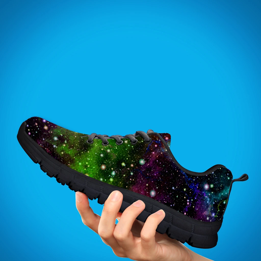INSTANTARTS Red Galaxy Universe Flat Shoes Women Summer Breathable Comfortable Sneakers Cartoon Students Shoe Zapator De Mujer