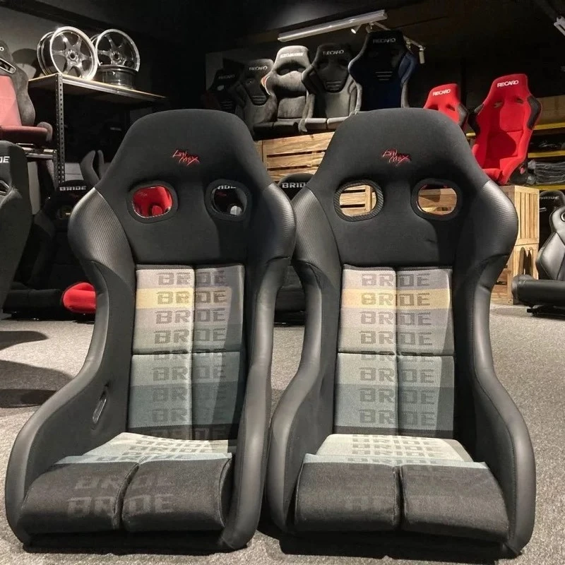 

Universal Racing Simulator Car Seat with Knitted Fabric Glass Steel Backrest Slide Track for Auto Racing Car Simulator