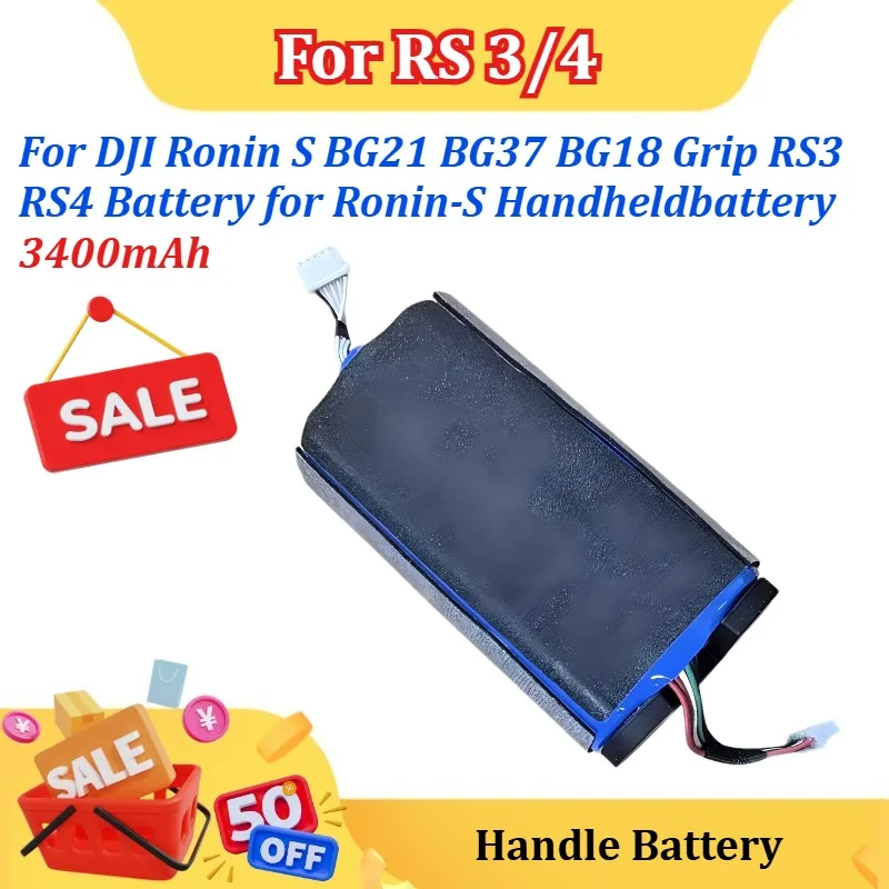 

New 3400mAh Replacement Battery for DJI Ronin S BG21 BG37 BG18 Grip RS3RS4 Battery Compatible for Ronin-S Handheldbattery