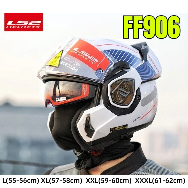 

LS2 Flip Up Motorcycle Helmet Dual Visor Scorpion Style Full Face Helmet Four Season Racing Helmet FF906 For Men