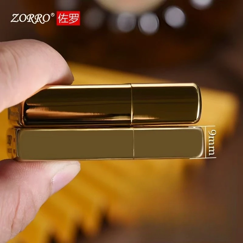 ZORRO ZC9 gift box carved fuel lighter, ultra-thin portable grinding wheel lighter, cigarette accessories, holiday gift - Image 4