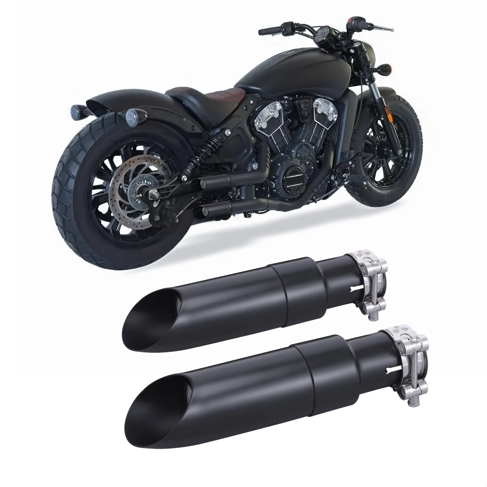 

Slip-On Exhaust System for Indian Scout Bobber Sixty Rogue Twenty with DB Killer Muffler, 2015-2023