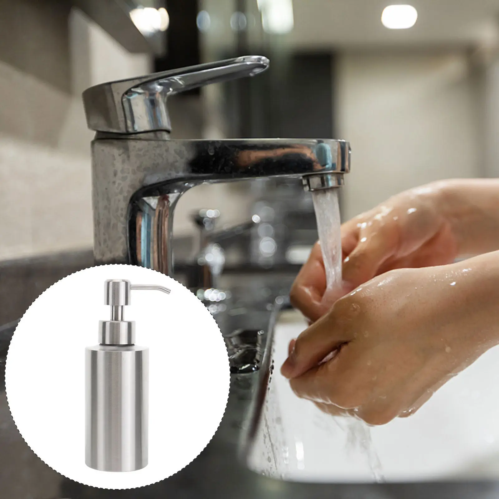 

304 Stainless Lotion Dispenser Lotion Bottle Bulk Pump Kitchen Bathroom Soap Dispenser Liquid Container
