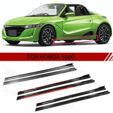 혼다 S660 용 사이드 스커트 익스텐션 플레이트 립 분리기 범퍼, 레이싱 사이드 스포일러, 2M, 2.18M