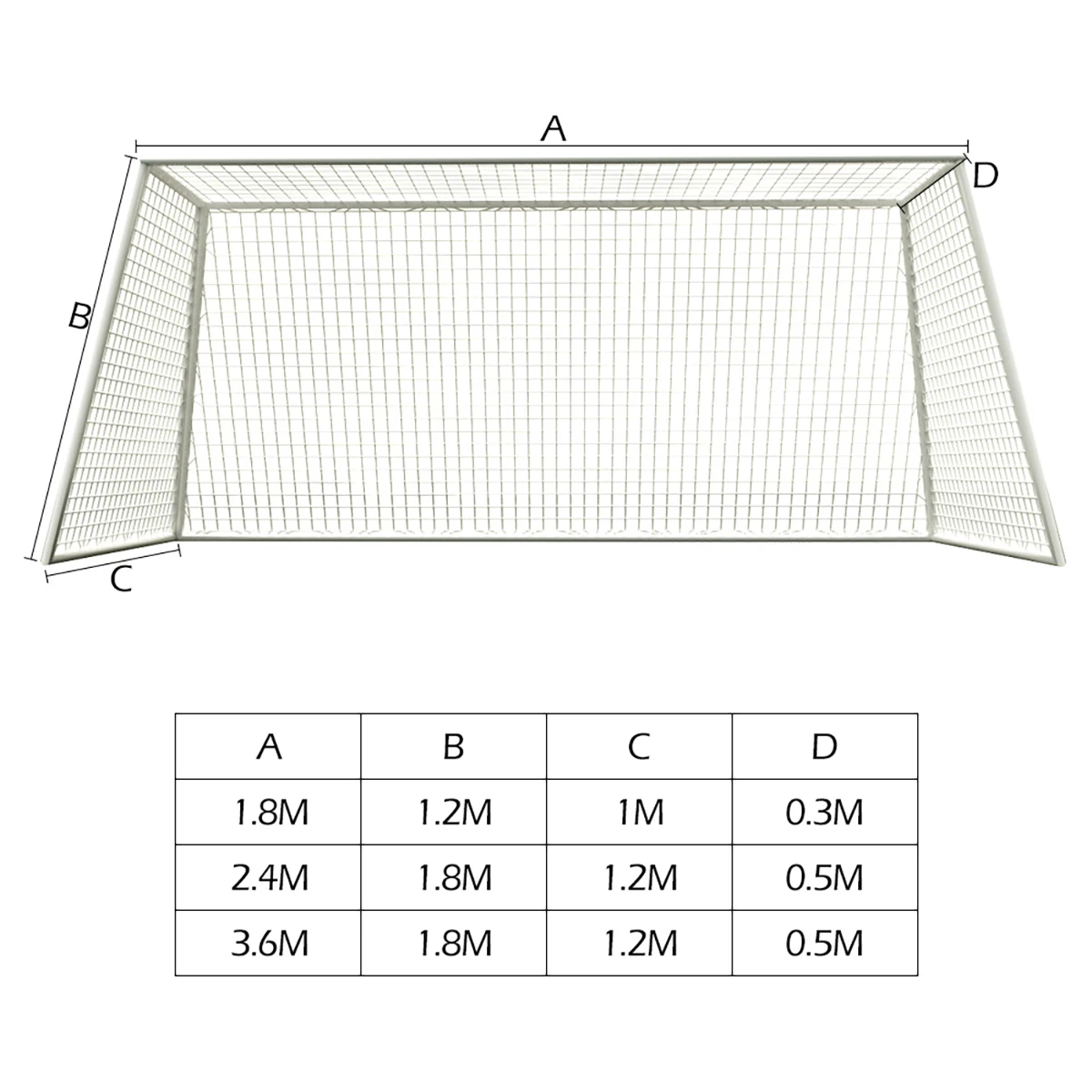 Soccer Goal Net Polyethylene Anti-impact Football Post Net Foldable Portable Football Game Equipment for Club Match Training