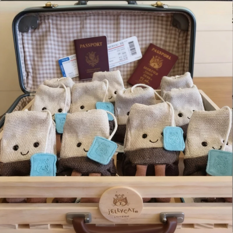 طبعة محدودة المملكة المتحدة الكرتون ألعاب من نسيج مخملي التفاعلية القط الكلب دمية كيس شاي عيد الهالوين عيد الميلاد هدية عيد ميلاد للفتيات عشاق الحيوانات الأليفة