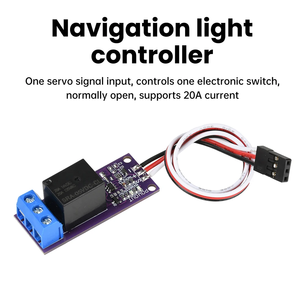 RC PWM Relay Switch 5‑12V 20A One Channel Remote Control Receiver Switch For Aircraft Car Model Navigation Light Controller