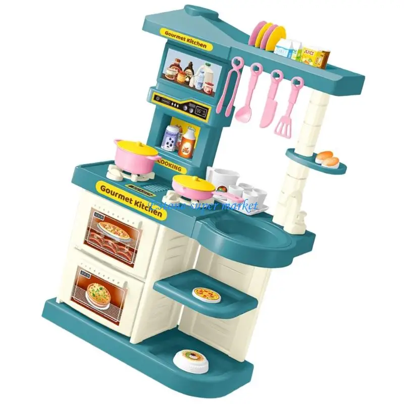 090B Set giocattoli da cucina compatti Design facile da riporre per organizzazione senza sforzo Perfetto per l'uso o in