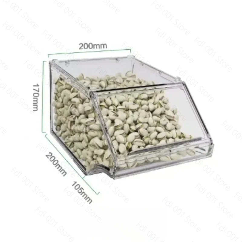 2pcs Set Supermarket Display Box Candy Dried Fruit Push-pull Transparent Plastic Snack Food Box 7L