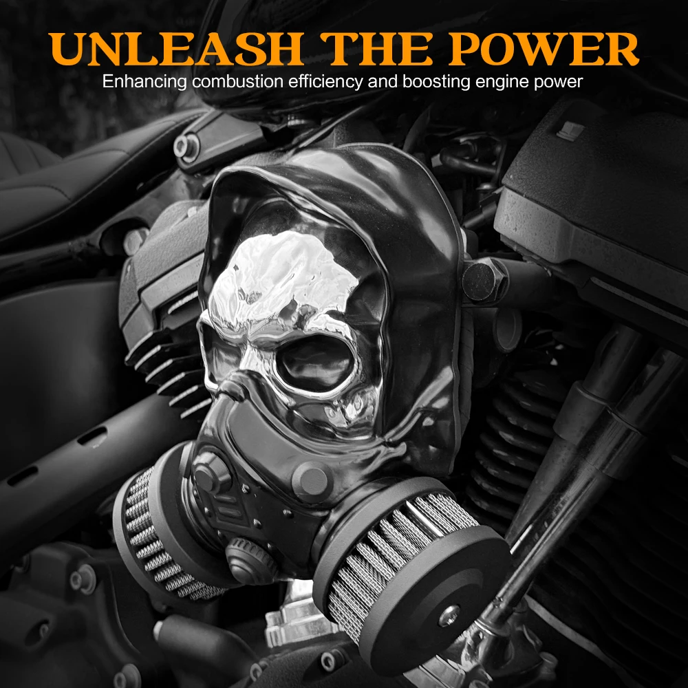 Motorcycle Accessories Air Cleaner Intake Filter System Aluminum Skull Style For Nightster 975 RH975 S 2022 2023 2024 2025 - Image 6