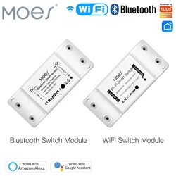 MOES DIY Bluetooth Wi-Fi Smart Light Switch  Timer Smart Life APP Wireless Remote Control Works with Alexa Google Home