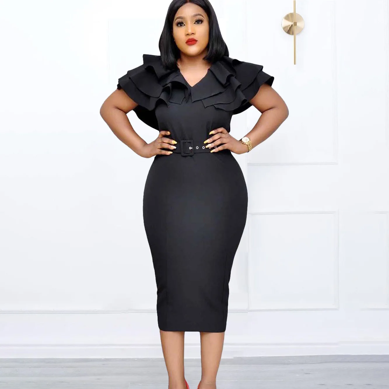 2024 new fashion plus-size skirt skirt short sleeve dress