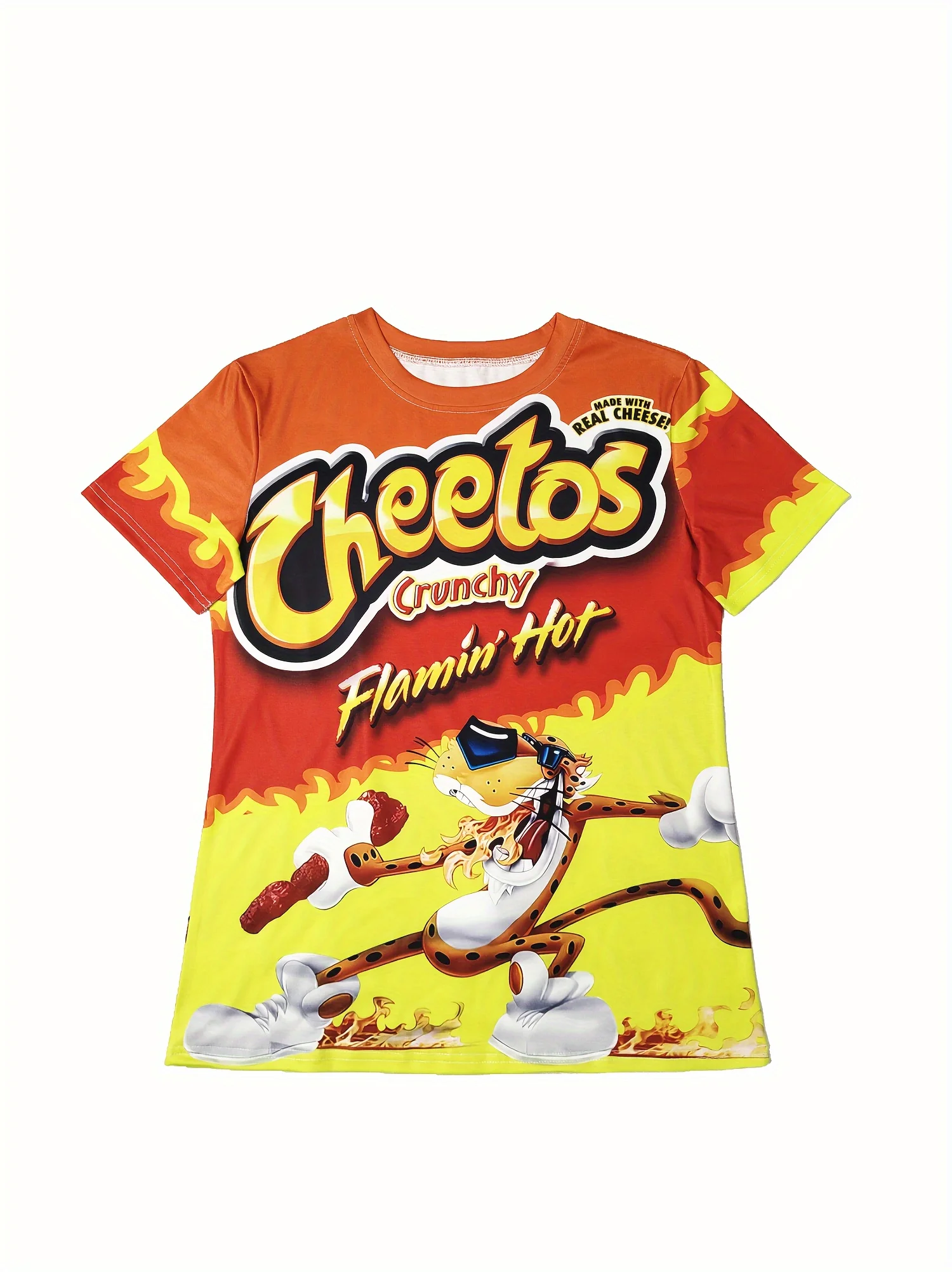 Cheetos Funny T Shirt Summer Women Crew Neck T-Shirt 3D Print Short Sleeve Top Vintage Clothes Oversized Tees