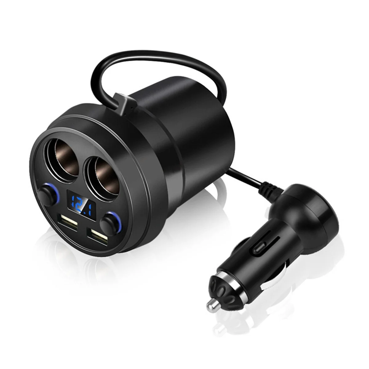 Universal Car Cup Charger Dual Usb with Cable Car Charger Multi-Function Cigarette Lighter Car Mobile Phone Charger