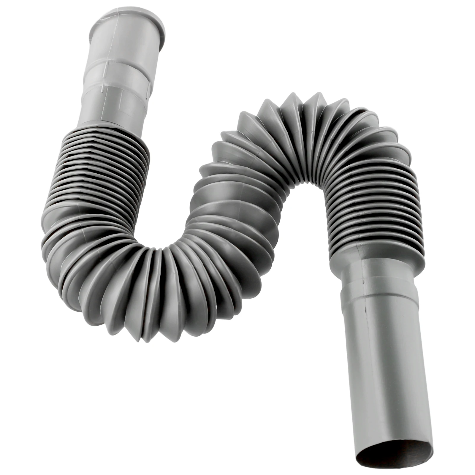 1Pc  Gray Rubber Head Drain UniversalTelescopic Plastic Extension Hose Under The Pool Pipe Kitchen Sink Accessories