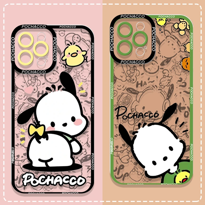 Sanrio Pochacco Cute Phone Cases for For Samsung S20 S21 S22 S23 S24 FE Plus Ultra 5G Girl Shockproof Clear Soft Cover Coque Y2k