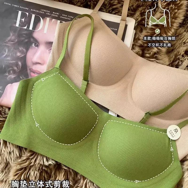 Soft support comfortable lingerie women anti-sagging set breast support small chest close no steel ring beautiful back brassiere