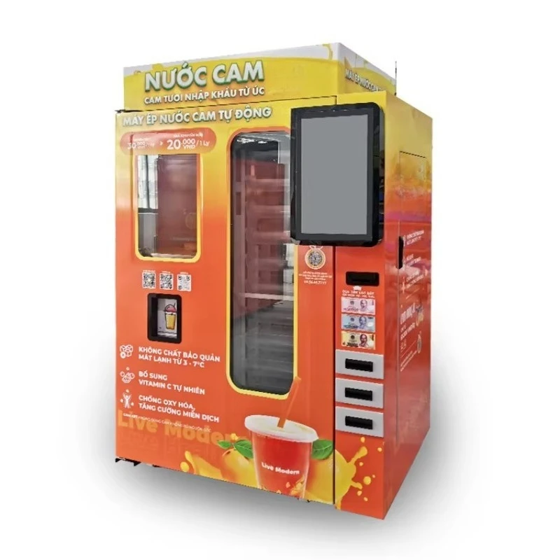 Fresh Orange Juice Vending Machine, Rustproof Stainless Juicer with Easy-Clean Design, Durable for Food Court