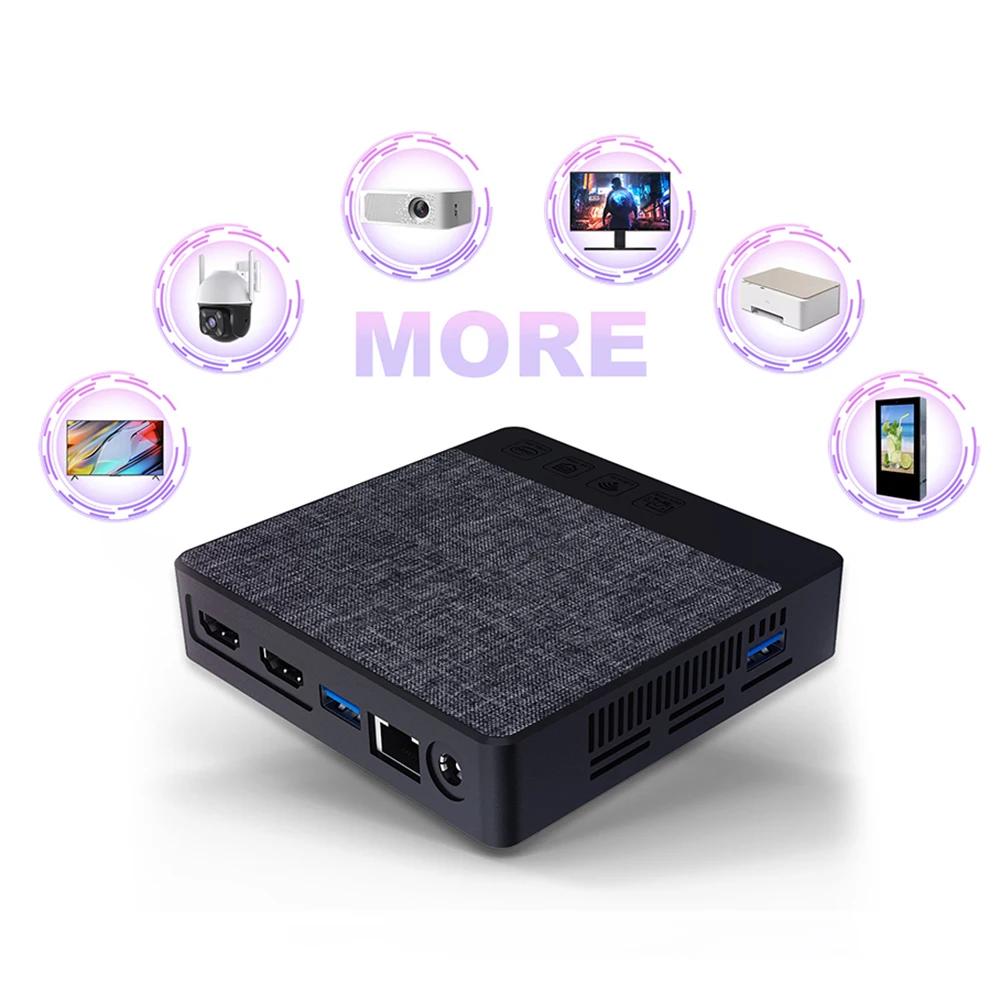 Mini PC for Intel N4000 Up To 2.6GHz Mini Desktop Computer 64GB M.2 SATA 2280 HDMI-Compatible/VGA Port Mini Desktop PC for Win11