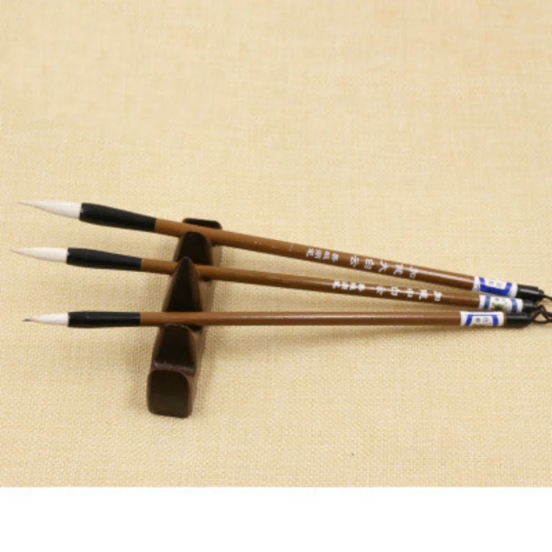 3Pcs/Set Traditional Chinese Bamboo Writing Brush Office School for Calligraphy Practice Penholder Painting Supplies Dip Pen