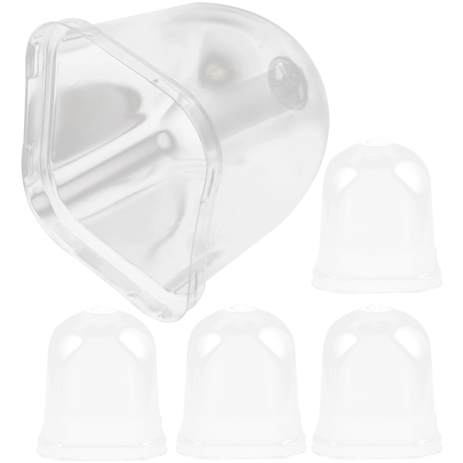 

5 Pcs Square Planter Covers Humidity Dome Plastic Plant Nursery Cloche Garden Protection Mini Greenhouse Cover Lightweight
