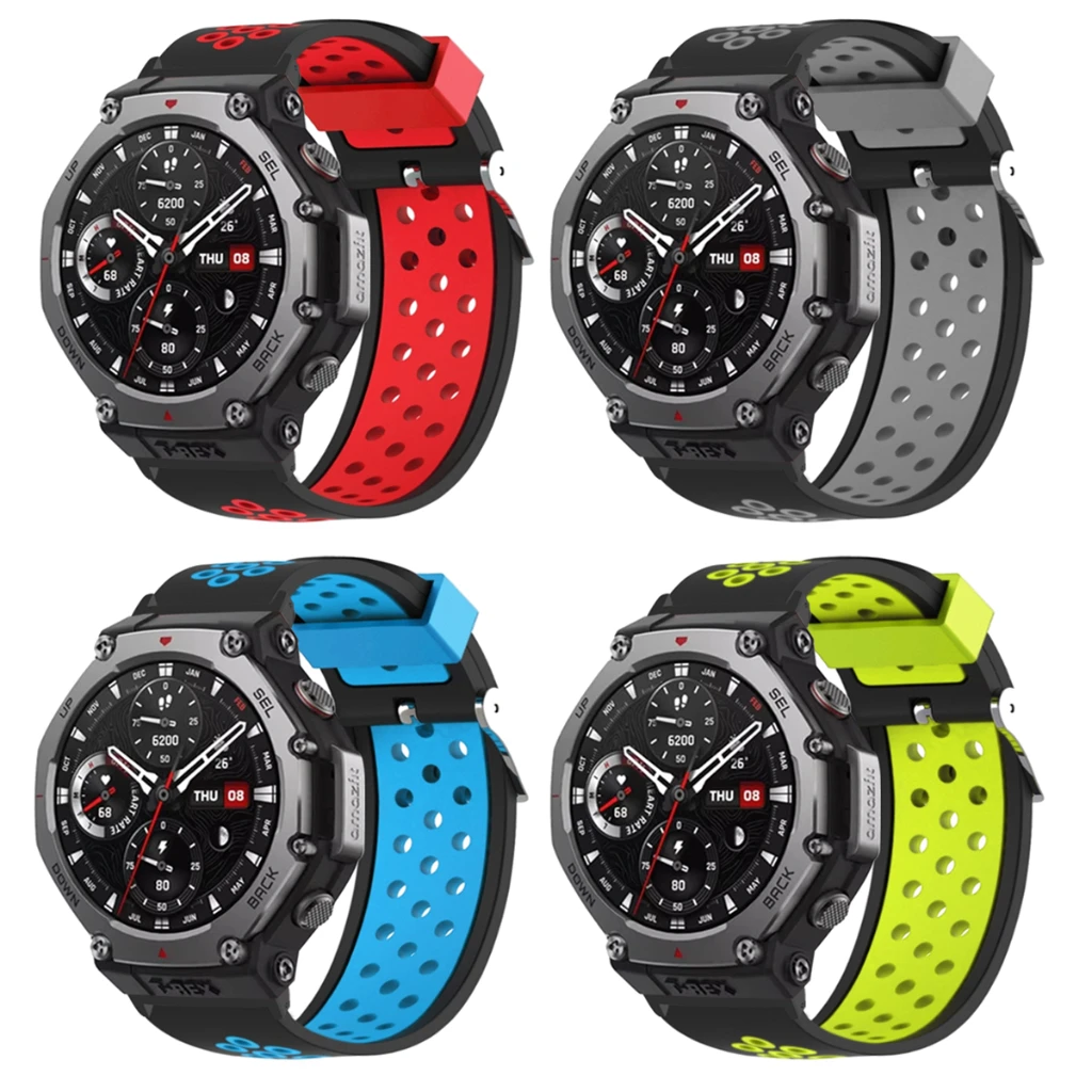 Silicone Soft Strap For Huami Amazfit T-rex 3 Smart Watch Breathable Sport Colorful WristBand Replacement Watchband