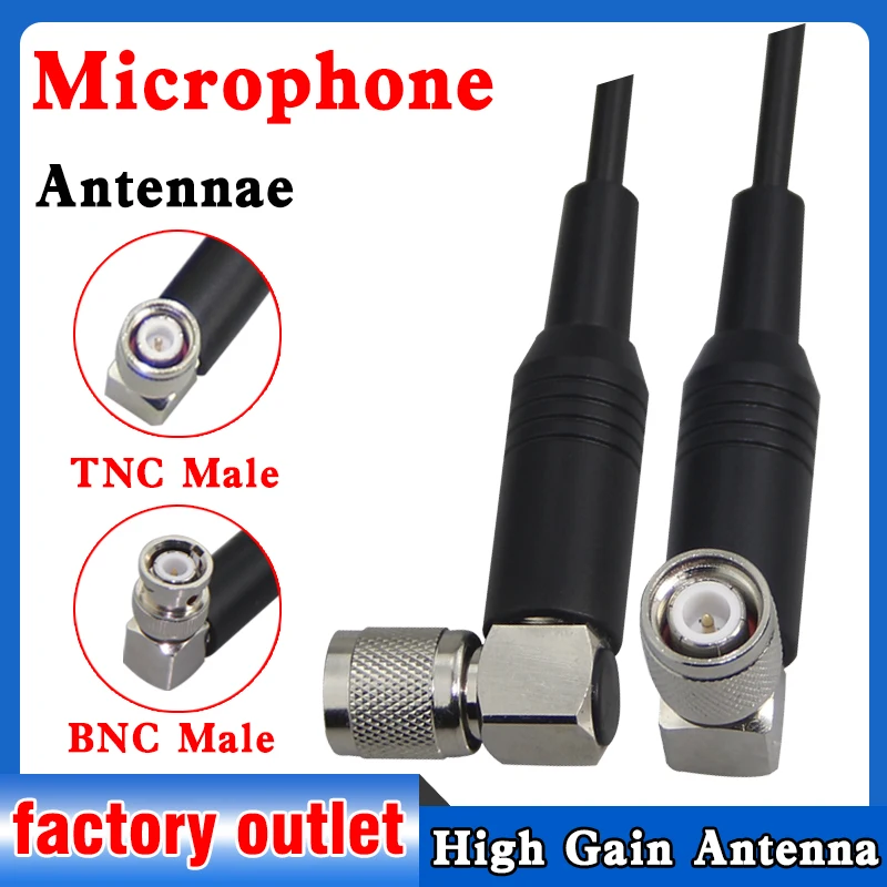 BNC/TNC UHF Microphone Antenna For Shure PGX24 SLX24 SLX4 PG58 SM 58 BETA58A Series Wireless Mic System Frequency 400-900MHz